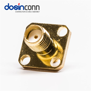स्मा सीधे महिला जैक <span class=keywords><strong>2</strong></span> 4 छेद फ्लैंज कॉपर गोल्ड प्लेटिंग मानक <span class=keywords><strong>3</strong></span>.5 मिमी स्मा कनेक्टर टीवी एंटीना सोल्डर केबल के लिए - Product Image 2