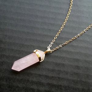 Collar con Colgante Hexagonal de Piedra Arenisca Azul Natural, Plata de Ley 925, Cuarzo Rosa, Piedra Dorada Azul - Product Image 5