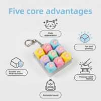 Porte-clés anti-stress en silicone en forme de patte de chat, jouet sensoriel, testeur de commutateur de clavier mécanique 1/2/3/6/9 touches, unisexe