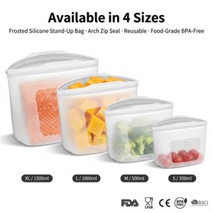 Sac de conservation alimentaire 100% silicone réutilisable, récipient alimentaire pour la cuisson, le stockage, la congélation, étanche, passe au lave-vaisselle - Product Image 4