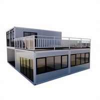 Villa de luxe pliable à 2 étages, conteneur modulable, 2-3 chambres, appartement, bureau, hôtel, école, taille personnalisée, maison mobile, bâtiment de bureaux