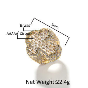 UWIN <span class=keywords><strong>Retro</strong></span> Design Baguette CZ Kreuz <span class=keywords><strong>ring</strong></span> Hip Hop Schmuck Damen Herren ringe Schmuck 18 Karat vergoldeter Schmuck Großhandels preis - Product Image 4