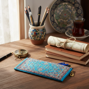 Estuche de lápices de recuerdo tradicional, Alfombra tejida turca - Product Image 2
