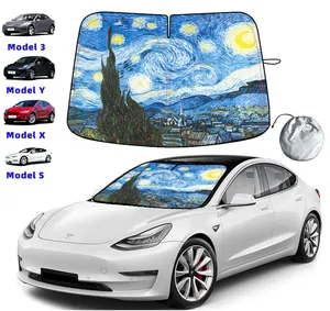 Foldable Reflector Double shading front windshield Car Sun visor suitable for Tesla 3/Y/X/S model