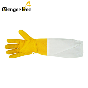 Nuevos Guantes de Apicultura Cortos de Piel de Cabra Amarilla Menger Bee BG-5 para Apicultores - Product Image 5