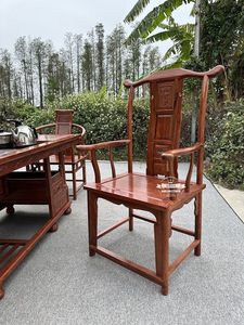 Mesa de Té de Madera Maciza de Sándalo Rojo y Caoba con Diseño de Peonía, Mesa de Recepción con Encaje de Espiga y Tenón, Mesa de Té de Madera - Product Image 3