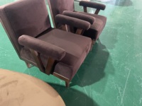 Fauteuil d'appoint en bois massif durable et écologique de style mi-siècle, avec revêtement en velours, pour café, bureau ou maison d'hôtes