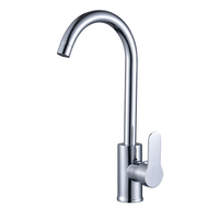 Robinet de cuisine classique moderne en acier inoxydable à poignée unique avec cartouche céramique, mitigeur chaud/froid de haute qualité pour évier, finition chromée