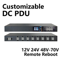 PDU intelligent à courant continu DC 24V 48V, surveillance à distance, contrôle, protection contre les surcharges, gestion centralisée SNMP, réinitialisation en un clic