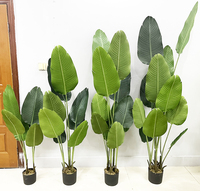 Plante artificielle d'Anthurium à toucher réel pour intérieur et extérieur, Palmier tropical, Bananier du voyageur, Faux arbre fleuri