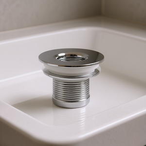 Desagüe emergente moderno de cromo pulido con rosca de 3 pulgadas para lavabos de baño - Product Image 2