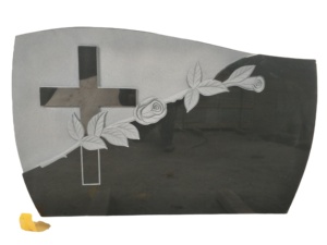Monumento de Mármol Blanco Natural Estilo Europeo, Resistente <span class=keywords><strong>a</strong></span> la Intemperie, con Letras Grabadas, Marcador de Tumba Vertical para Iglesia - Product Image 1