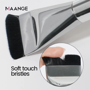 Brocha de base MAANGE, brocha de <span class=keywords><strong>maquillaje</strong></span> plana <span class=keywords><strong>profesional</strong></span> ultrafina, brocha correctora de tono de piel uniforme Natural - Product Image 3