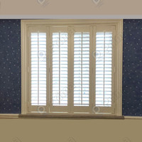 Volet de fenêtre réglable Prima Sun en bois/PVC, persienne mécanique de type plantation