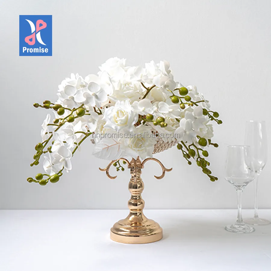 नवीनतम गर्म बिक्री शादी के लिए खाने की मेज सजावटी फूल कृत्रिम रेशम फूल घर सजावट