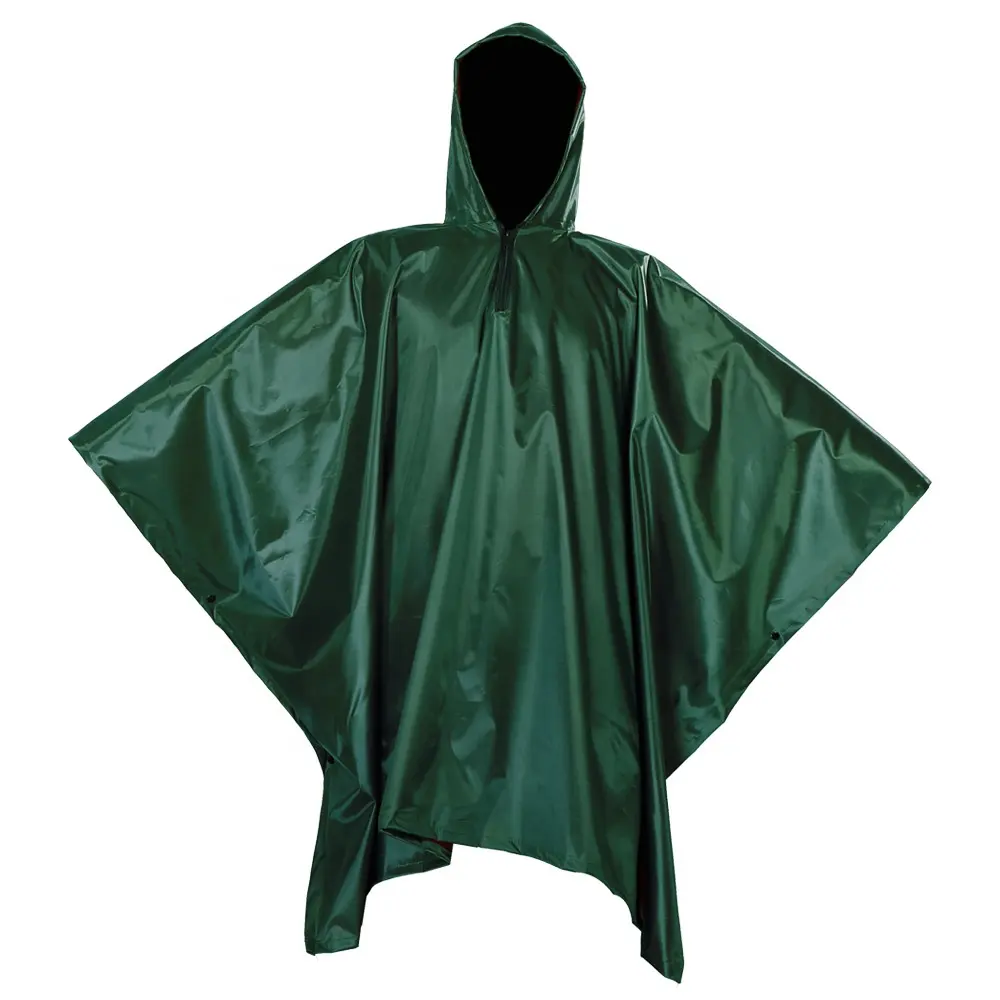 170T poliestere nero con rivestimento in PVC poncho con cappuccio