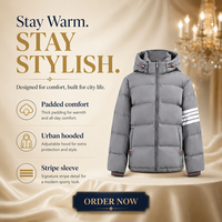 Veste d'hiver matelassée élégante pour femme avec logo personnalisé, 90% duvet de canard blanc, style preppy, fabrication OEM ODM France