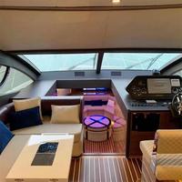 Yacht de luxe de 48 pieds pour fêtes en famille, yacht en fibre de verre soudé avec moteur hors-bord pour utilisation en mer, pêche, tourisme, personnalisable