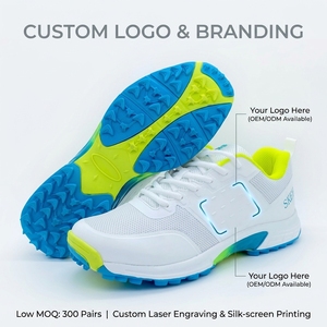 Zapatos de Cricket Antideslizantes Duraderos Personalizados al por Mayor para Hombre, Suela de Goma, Malla Transpirable, Amortiguación de Impactos, con Cordones - Product Image 3