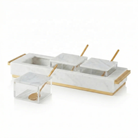 Ensemble de vaisselle à miel en lucite abeille dorée, bol à miel en acrylique avec assiette, cuillère abeille dorée, pour la table de Rosh Hashanah, Judaica, pour le Nouvel An juif