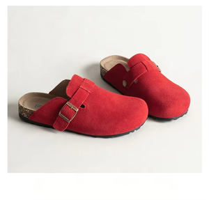 รองเท้าลำลองดีไซน์หรู หนังแท้ พื้นยาง รองรับแรงกระแทกได้ดี เหมาะสำหรับฤดูร้อน รองเท้าสวมแบบสลิปออนสำหรับผู้หญิง ปิดนิ้วเท้า ครึ่งแบบรองเท้าแตะ - Product Image 6