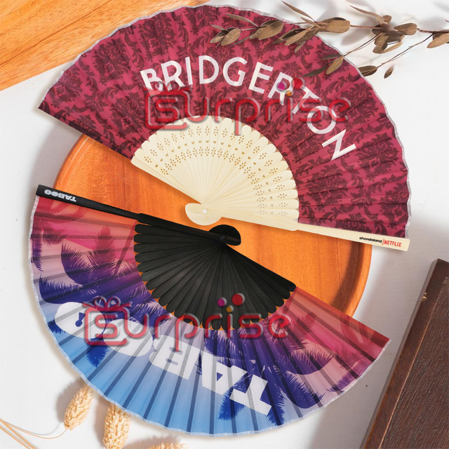 Custom Personalized Engraved Silk Hand Fan Bamboo Wedding Folding Fan