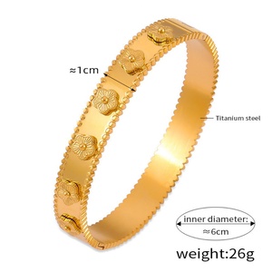 กำไลข้อมือ Clover ทอง 18K และเงินสเตนเลสสตีล ประดับเพชรซิคอน เครื่องประดับแฟชั่นสวยงาม ต่างหู กำไลข้อมือ ของขวัญสำหรับผู้หญิง ขายส่ง - Product Image 5