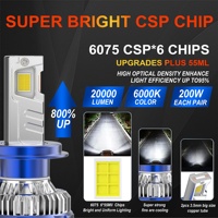 Ampoule de phare de voiture Chenlang à trois tubes en cuivre 180W, éclairage LED pour voiture H11 H7 H4, faisceau haut/bas intégré, éclairage super lumineux
