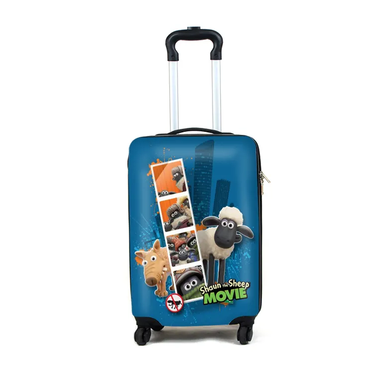 Aangepaste Gedrukt Rolling Bagage Tas Spinner Cabine 18 Inch Abs Pc Trolley Handbagage