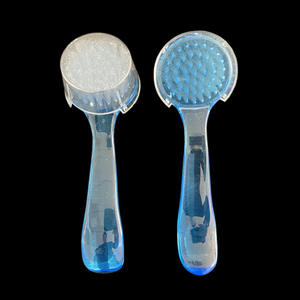 SunelPort Sınır Ötesi Akrilik Saplı Naylon Düz Yuvarlak Başlı Büyük Başlı Yumuşak Kıllı 4 Renkli Tırnak Sanatı Aracı Temizleme Fırçası - Product Image 6