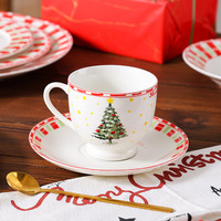 Service de vaisselle en céramique jetable de Noël moderne avec kit cuillère/fourchette/couteau/baguettes – Vaisselle de haute qualité