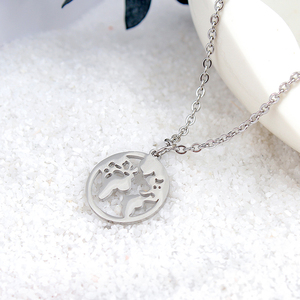 Collier pendentif Bijoux pour femmes Cadeau de mariage Journée des hommes <span class=keywords><strong>Amazon</strong></span> Collier de voyage mondial Carte du monde Bijoux - Product Image 3