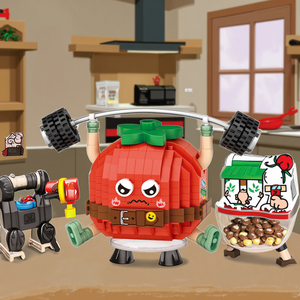 <span class=keywords><strong>LOZ</strong></span> dibujos animados vegetales fiesta bloques de construcción rompecabezas para niños juguetes tomate montaje modelo de levantamiento de pesas - Product Image 2