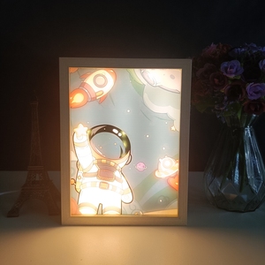 Sombra luminosa Arte Pintura Luz LED Marco DE FOTOS Pintura Luces nocturnas Multi colores LED Lámpara de madera - Product Image 6