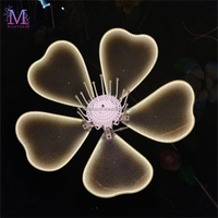 Perlengkapan Pernikahan MILE, Bunga Peony Lampu LED, Dekorasi Jalan, Bunga Akrilik Besar Warna-warni Dinamis, Penunjuk Jalan Bergerak