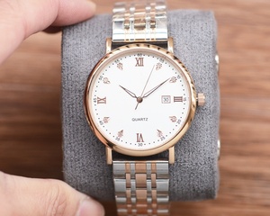 Montres-bracelets à quartz pour couple, bracelet en acier inoxydable, chiffres romains, montres décontractées pour le quotidien, le bureau, les déplacements, les occasions spéciales, Omegaes - Product Image 5