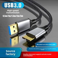 Kabel mikro USB 3.0, kabel Hard Drive eksternal USB ke Micro B 5Gbps kompatibel untuk Seagate WD Western