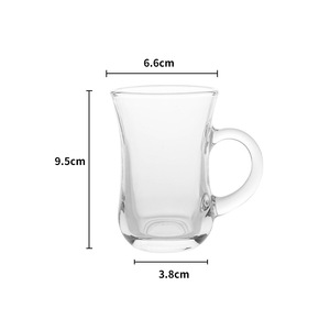 Taza de té de café de vidrio con estampado dorado de comunión Santa aislada transparente elegante y barata con asa - Product Image 6