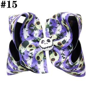 Fermagli per capelli di Halloween 6 ''Jojo grandi fiocchi per capelli grande arco del ringraziamento per bambini piccoli accessori per capelli Jack Hocus Pocus - Product Image 3