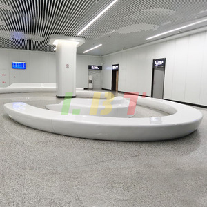 Silla de espera en forma de L de fibra de vidrio Libit, asientos combinados duraderos para estación de tren - Product Image 3