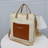 Nouveau design en gros grands sacs à bandoulière shopping livre d'étudiant cartable fille sac à dos doublure épaisse sac fourre-tout en toile