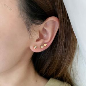 Dylam 4pcs Tiny Minimal <b>Earring</b> <b>Studs</b> <b>Set</b> Women Fashion Hip Hop Round Cut Star 925 Sterling <b>Silver</b> Zircon <b>Stud</b> <b>Earrings</b> - Product Image 3