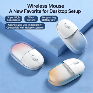 Ratón Inalámbrico USB Ergonómico y Ligero con Sensor Óptico Retroiluminado RGB Transparente para Computadoras y Portátiles - Product Image 5