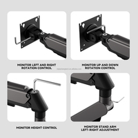Support d'ordinateur portable en aluminium réglable, bras de moniteur Vesa, support de levage, support de fixation, écrans de 17 à 32 pouces, 75x75/100x100 mm, charge de 11 kg