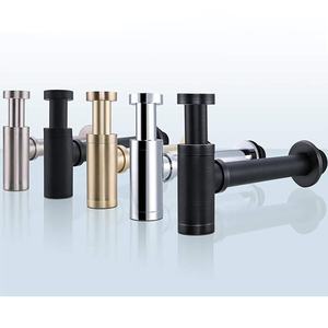 <span class=keywords><strong>Sifone</strong></span> a bottiglia moderno rotondo nero in ottone per <span class=keywords><strong>lavabo</strong></span> bagno - Product Image 2