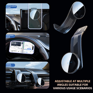 Высококачественное беспроводное автомобильное зарядное устройство 2-в-1 мощностью 15 Вт с быстрой зарядкой, вращением на 360 градусов, автоматическим креплением и держателем для телефона из АБС-пластика - Product Image 6