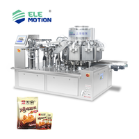 Elemotion Machine automatique à double sac rotatif à haute productivité Scellant pour sachets en papier plastique azoté pour aliments pour animaux domestiques