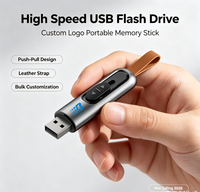Kustomisasi Massal UM79 Flash Drive USB Logam dengan Tali Kecepatan Tinggi Baru 32GB/64GB USB 3.0 Hadiah Promosi