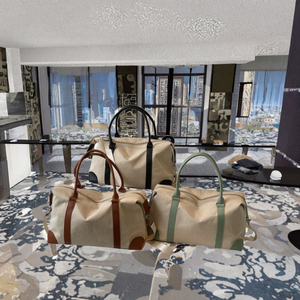 Tragbare Reisetasche Große Kapazität Vintage Polyester Leinwand Reisetasche Reiß verschluss Modische Sport Fitness Ausrüstung für Frauen Männer - Product Image 3