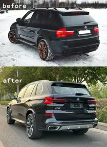 BMW X5E70ボディキット2007-2014用G05 LCI 2023-2024モデルボディキットフロントおよびリアカーバンパーサイドスカートへのアップグレード